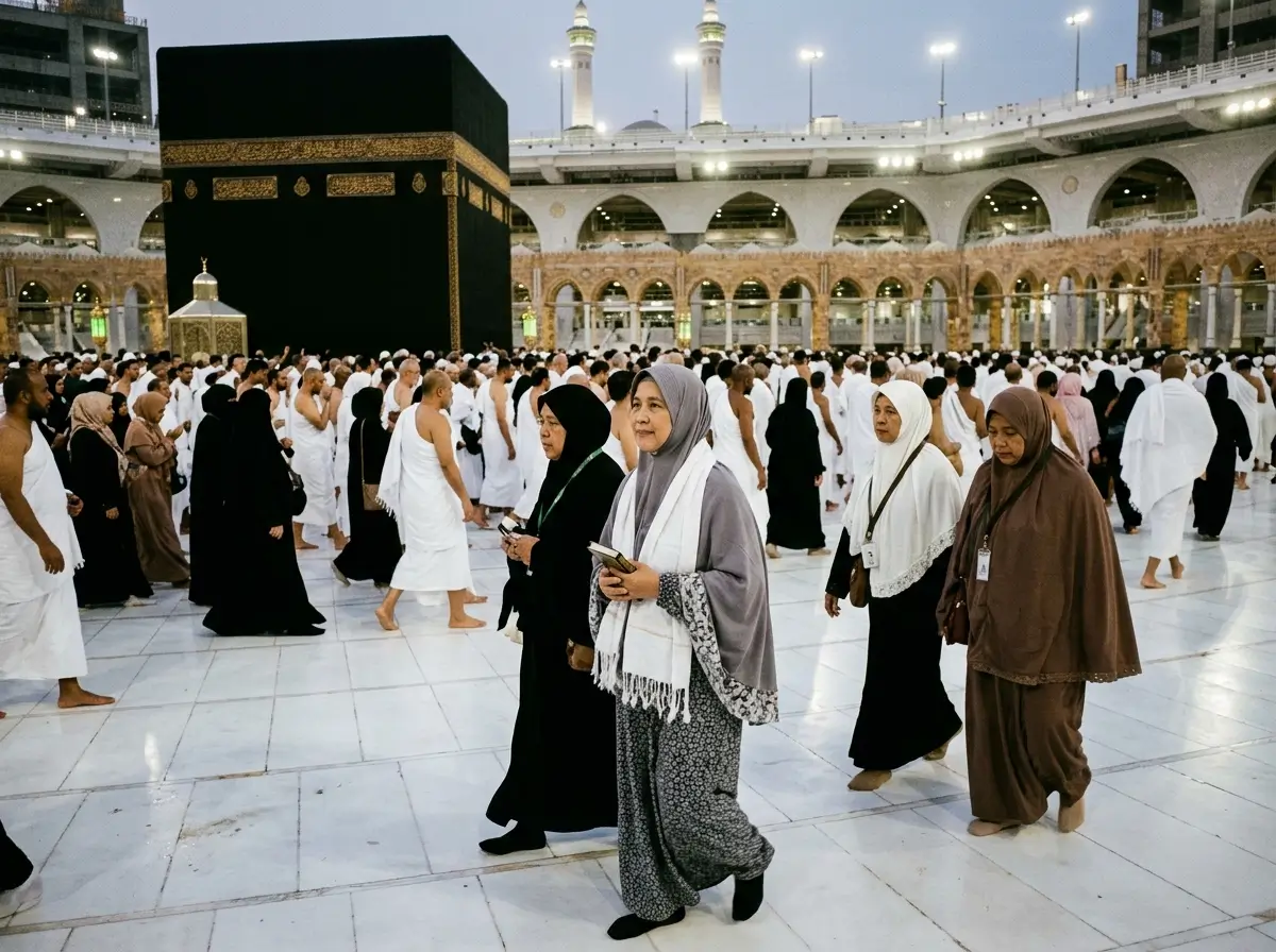 Bacaan Doa Saat Mencium Hajar Aswad Bagi Wanita yang Berdesakan